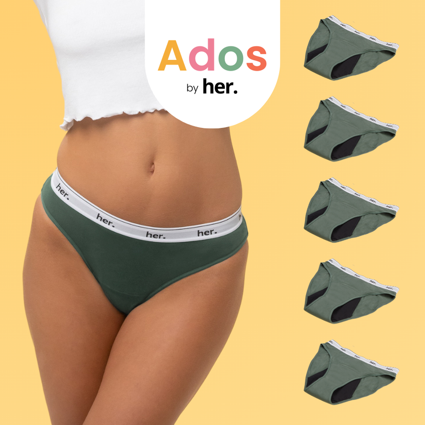 Lot de 5 Culottes menstruelles JOY Ados - THYME
