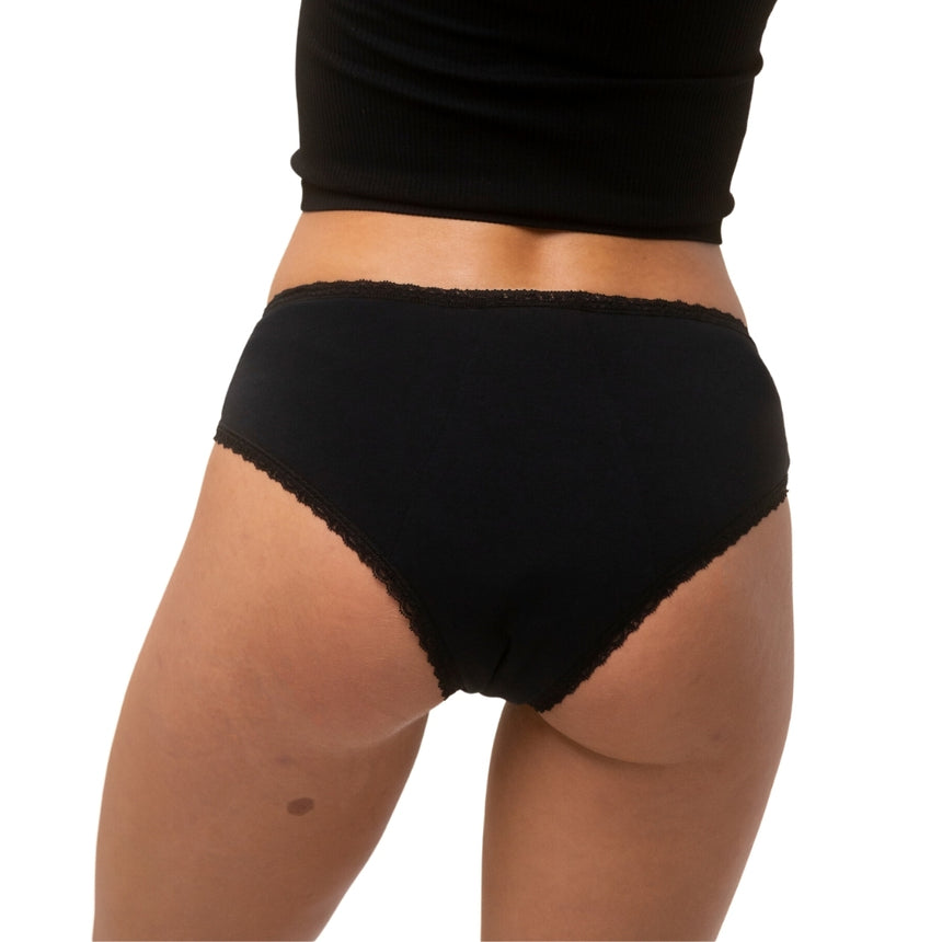 Lot de 5 Shorties menstruel ALMA - BLACK ONYX