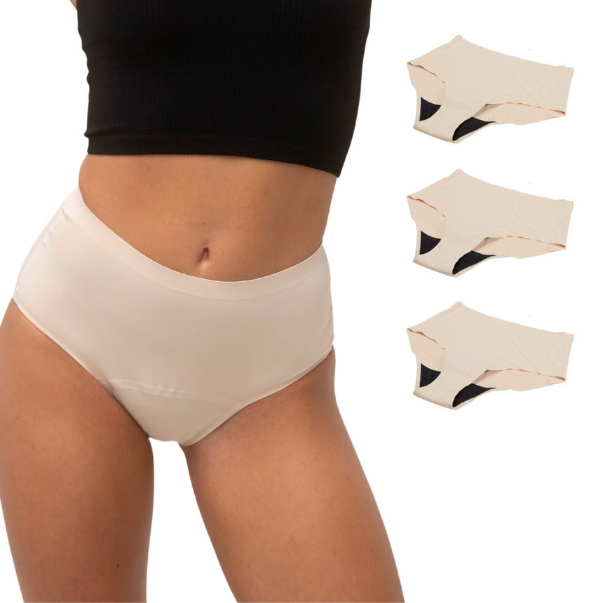 Lot de 3 Culottes menstruelles NORA - NUDE