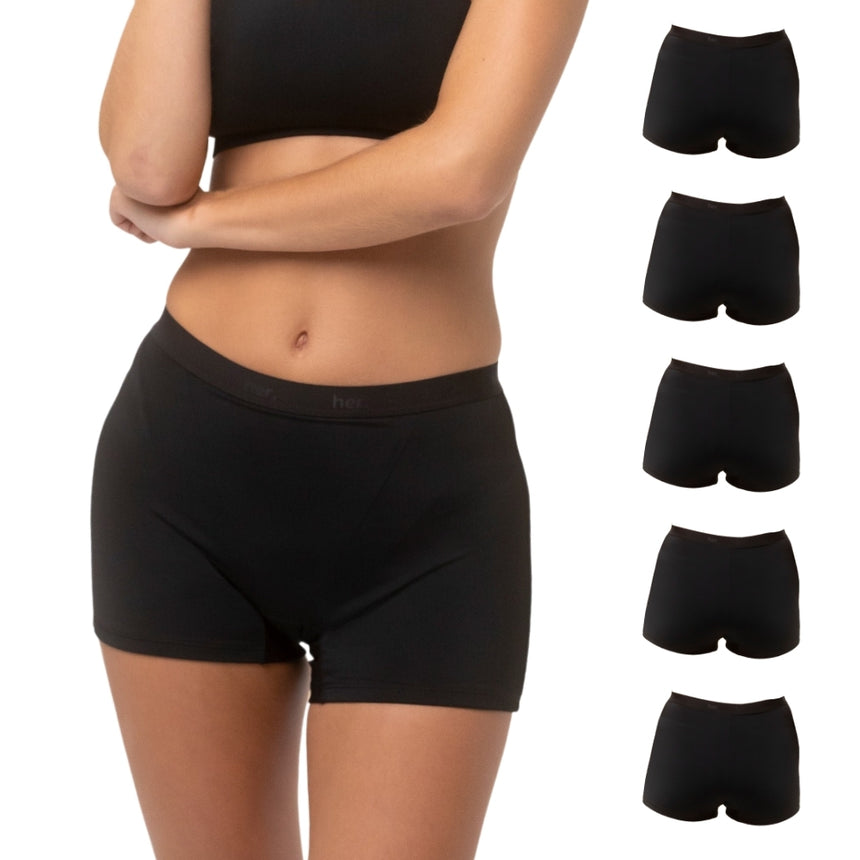 Lot de 5 Boxers Menstruel ROXY - BLACK ONYX