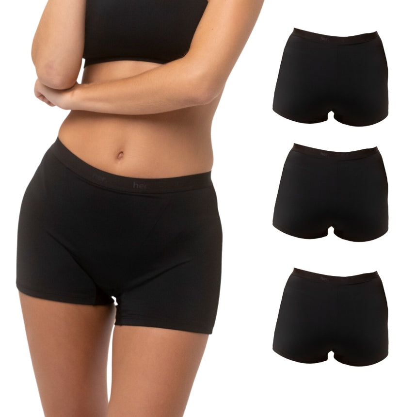 Lot de 3 Boxers Menstruel ROXY - BLACK ONYX